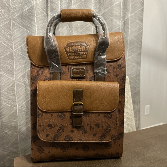 Loungefly Handbags - NWT Disney Parks Wilderness Lodge Brown Loungefly Backpack